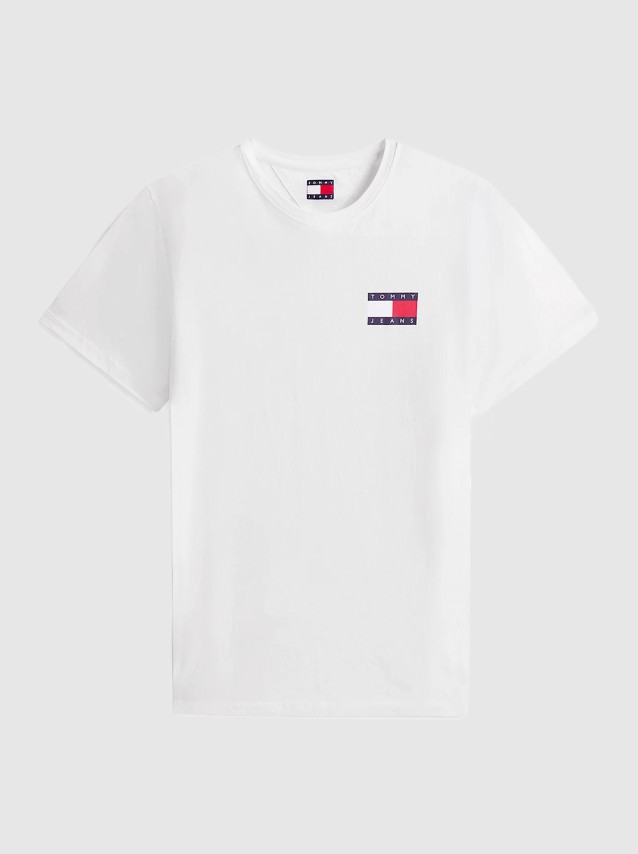T-Shirt Tommy Jeans  Homem Tjm Slim Essential Flag Tee Ext