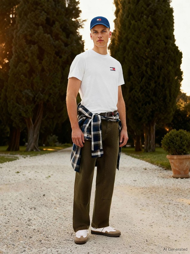 T-Shirt Tommy Jeans  Homem Tjm Slim Essential Flag Tee Ext