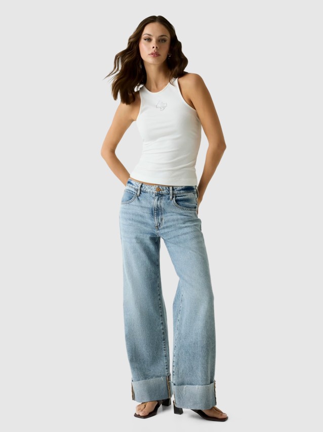 Top Guess Mulher Sl Round Nk Guendalina Top