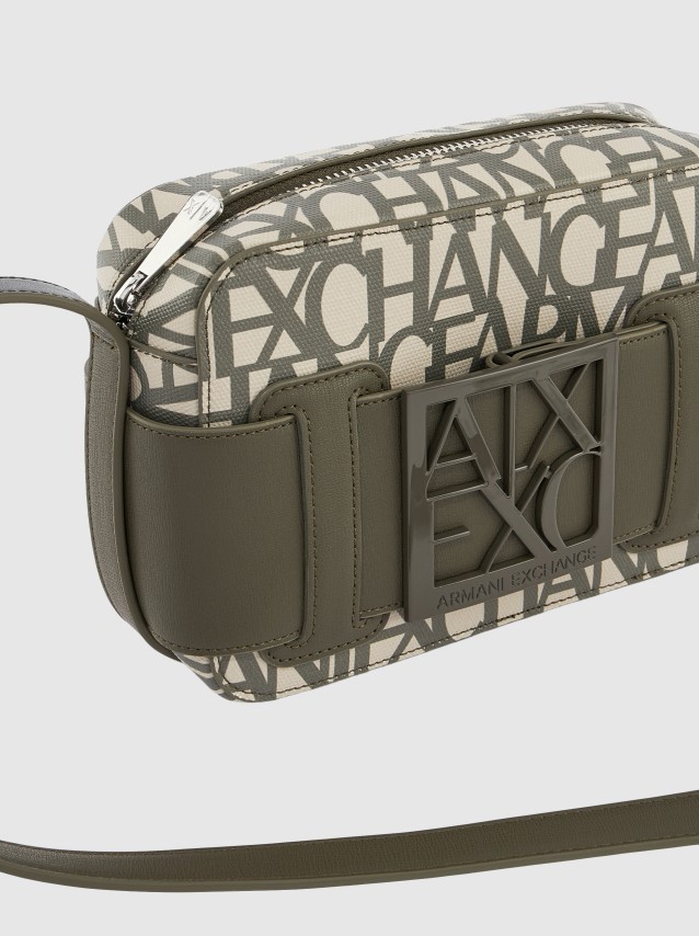 Mala Armani Exchange Mulher Susy Monogram Camera Case