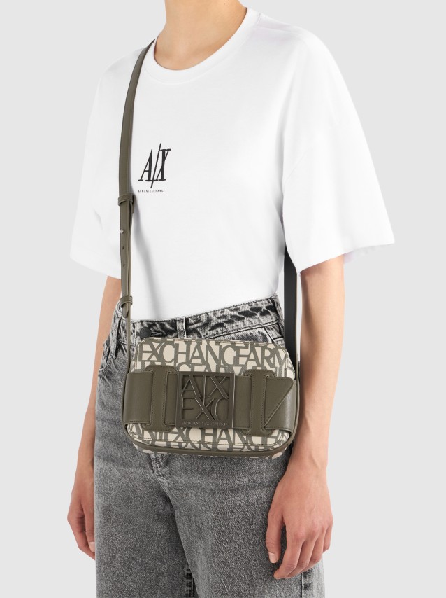 Mala Armani Exchange Mulher Susy Monogram Camera Case