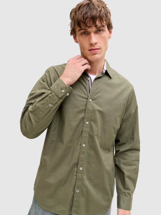 Camisa Jack & Jones Homem Jjhenry Slub Detail Shirt Ls