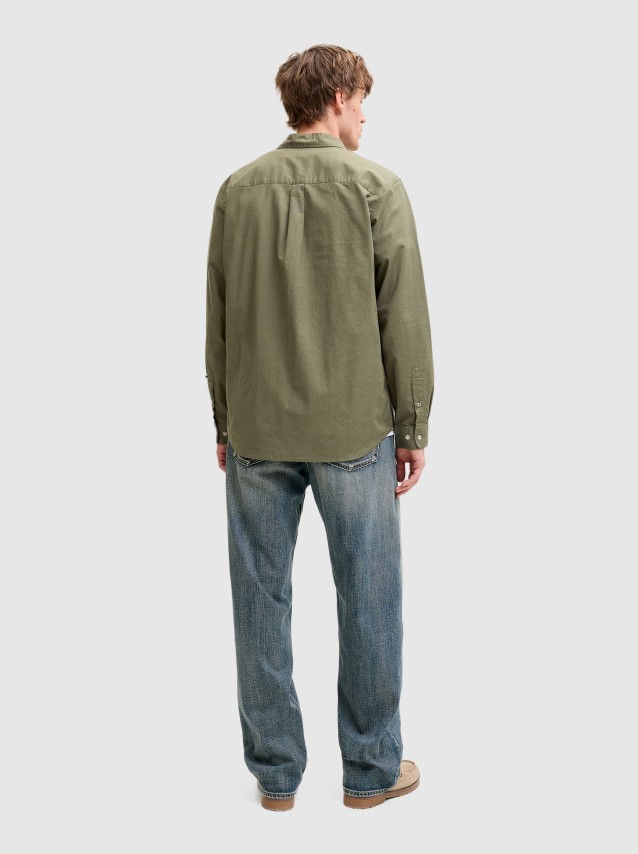 Camisa Jack & Jones Homem Jjhenry Slub Detail Shirt Ls