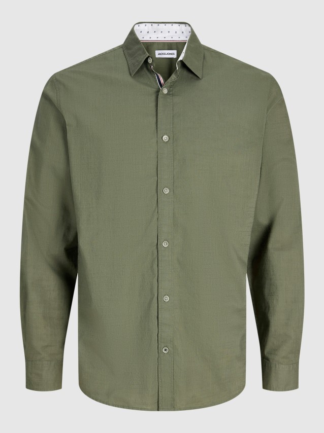 Camisa Jack & Jones Homem Jjhenry Slub Detail Shirt Ls