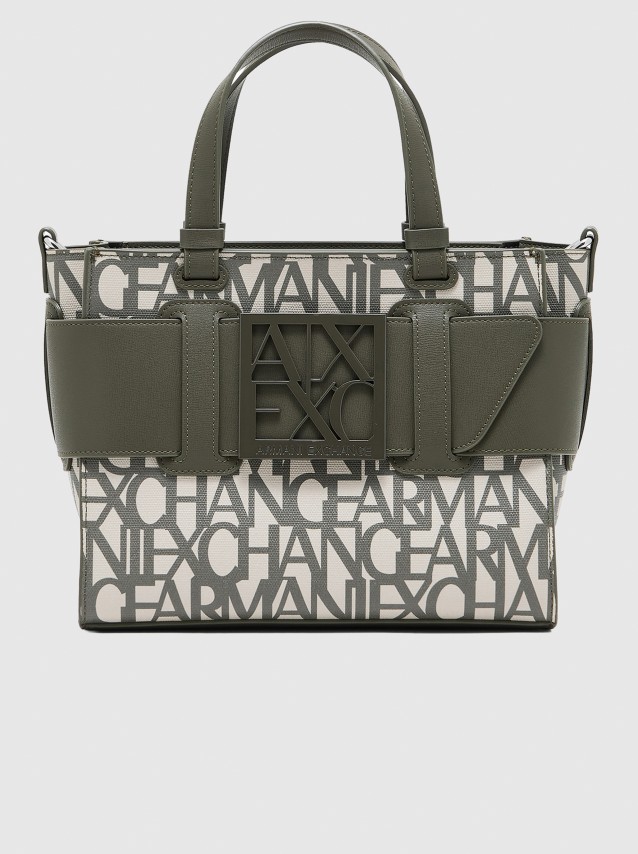 Mala Armani Exchange Mulher Susy Monogram Tote M
