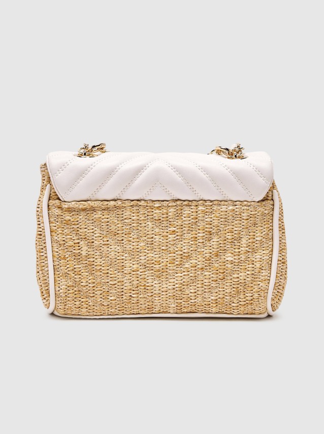 Mala Guess Menina  Straw Crossbody Flap Bag