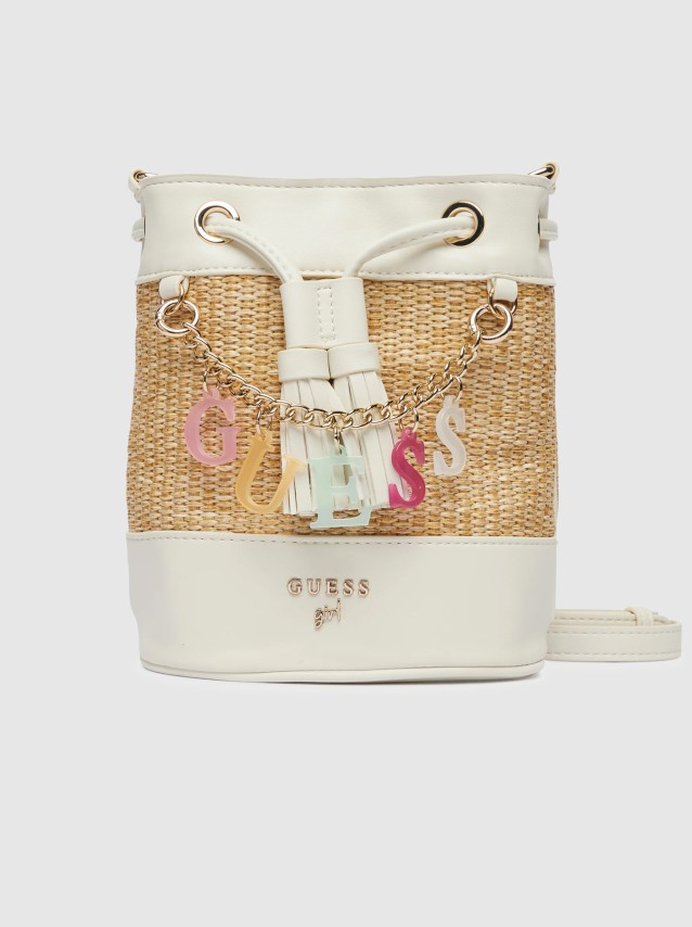 Mala Guess Menina  Straw Mini Bucket Bag