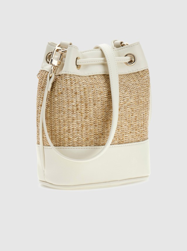 Mala Guess Menina  Straw Mini Bucket Bag