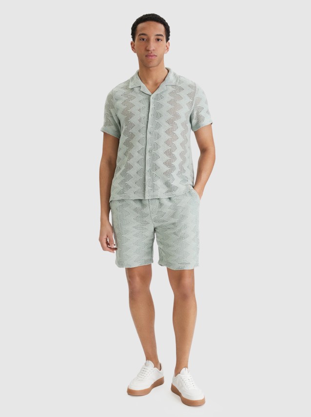 Cal��es Guess Homem Lattice Knit Short