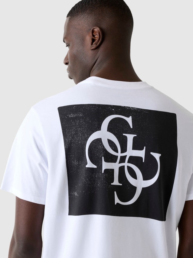 T-Shirt Guess Homem Ss Bsc Quattro G Mist Tee
