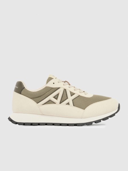 Sapatilha Armani Exchange Homem Sneaker Drop Microsuede+Mesh+Calf Pu