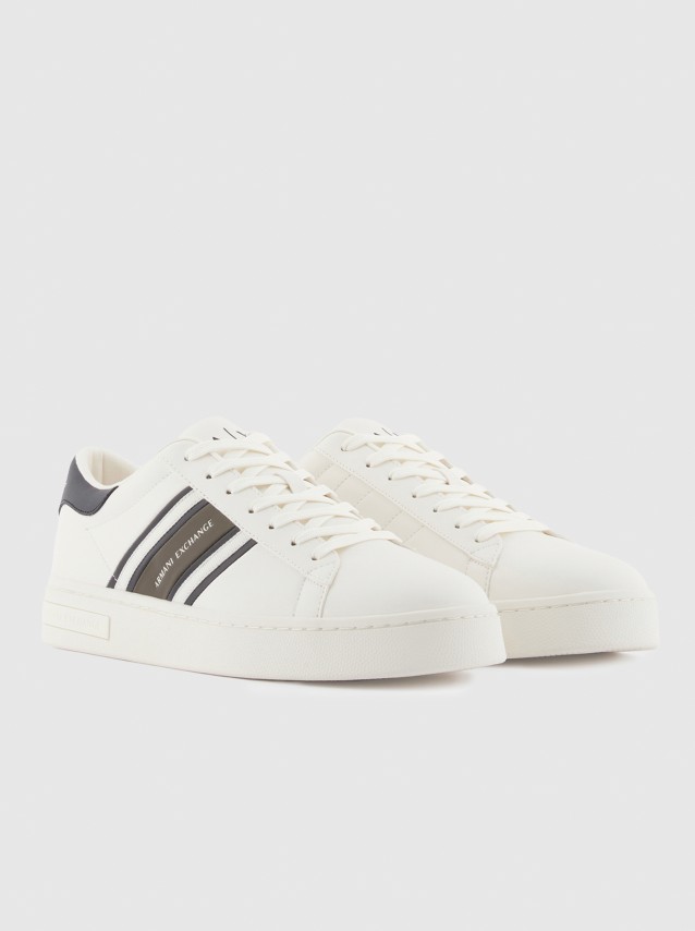 Sapatilha Armani Exchange Homem Sneaker - Sneaker London Calf Pu+Webbing
