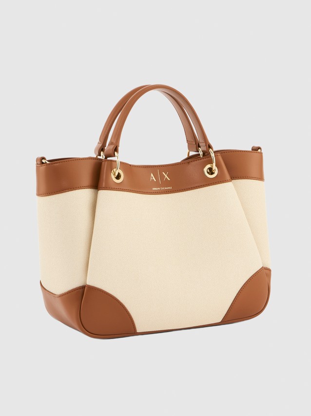 Mala Armani Exchange Mulher Wave Canvas Shopping M