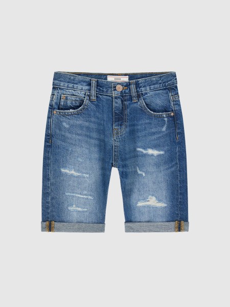Cal��es Guess Menino Cotton Linen Rigid Denim Short