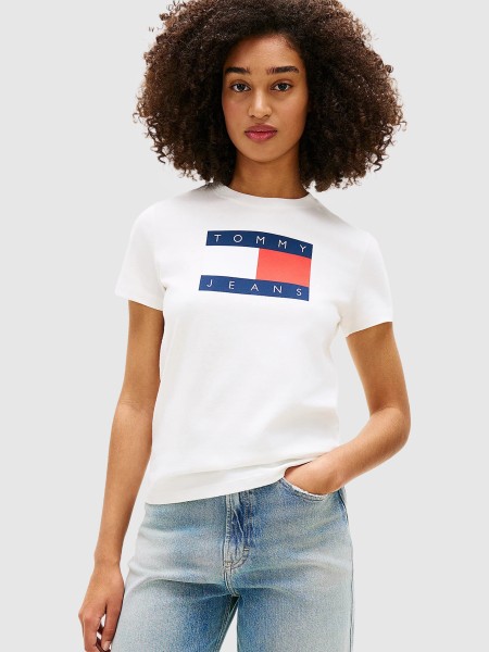 T-Shirt Tommy Jeans Mulher Tjw Reg Tj Flag Ss Tee