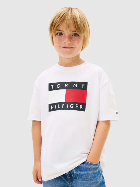 T-Shirt Tommy Hilfiger Menino Heritage Printed Flag T-Shirt