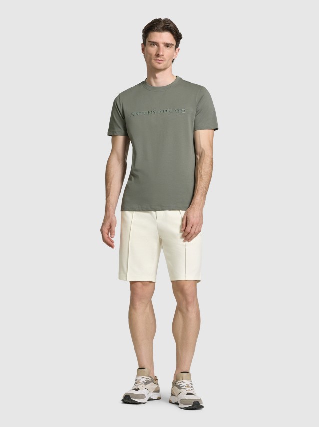 Cal��es  Antony Morato Homem Fleece Shorts Cody Regular Fit In Twill Stretch Cotton Fabric  Blend Wi