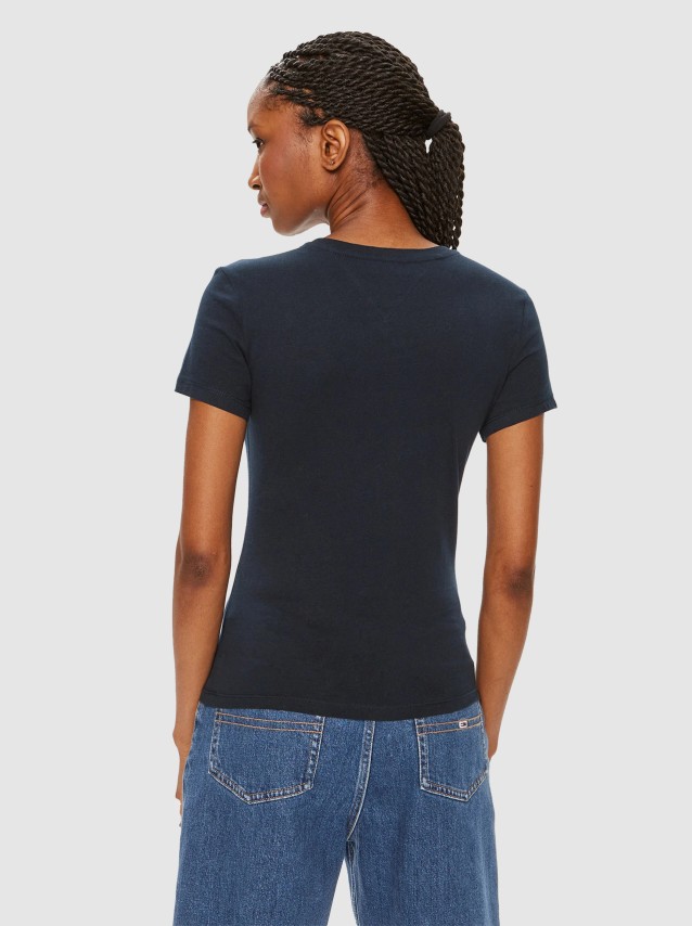 T-Shirt Mulher Tjw Slim Linear Tee Ext Tommy Jeans