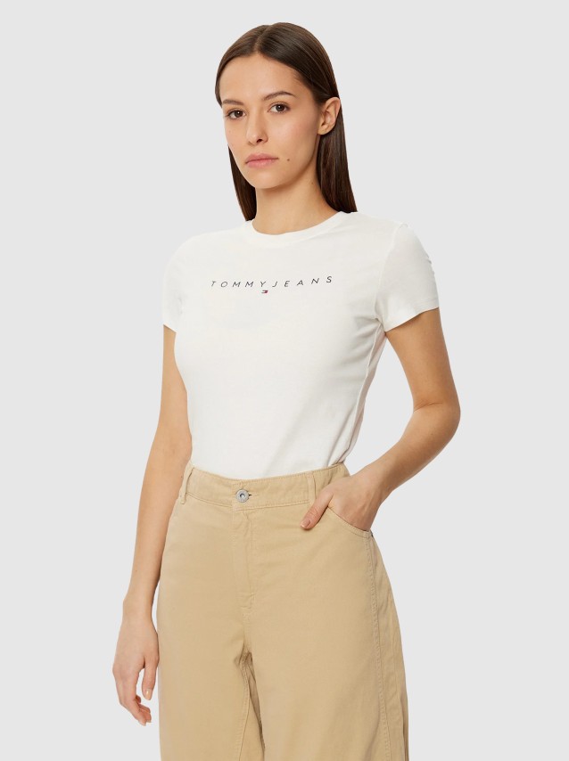 T-Shirt Mulher Tjw Slim Linear Tee Ext Tommy Jeans