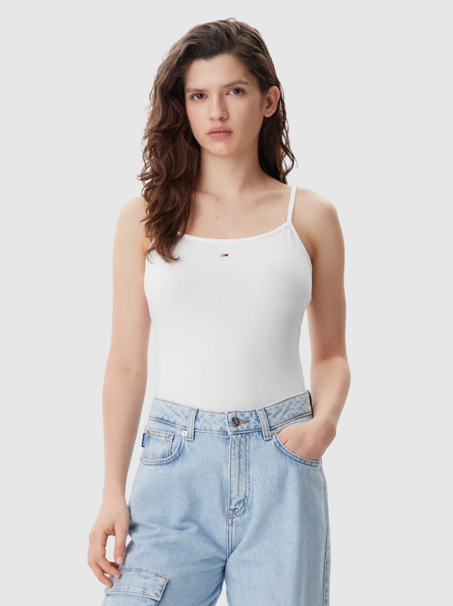 Top Tommy Jeans Mulher Tjw Essential Strap Top Ext