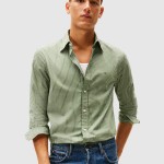 Camisa Tommy Hilfiger Homem Core Hairline Poplin Rf Shirt