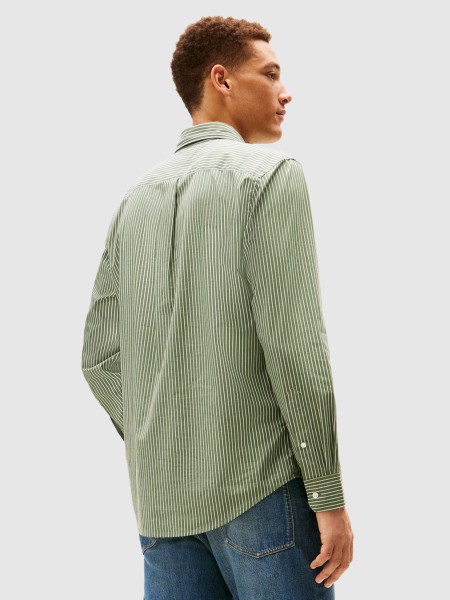 Camisa Tommy Hilfiger Homem Core Hairline Poplin Rf Shirt