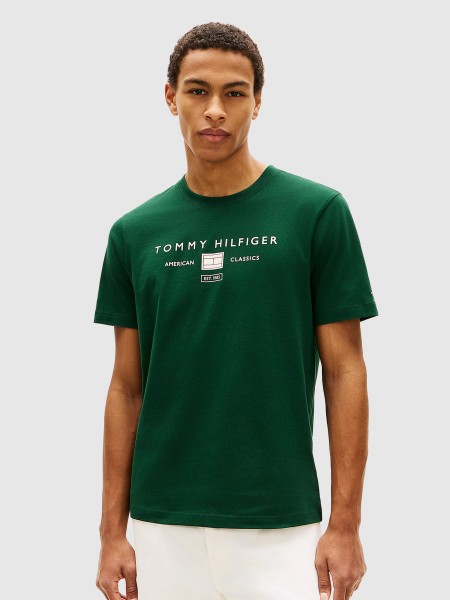 T-Shirt Tommy Hilfiger Homem Brand Love Mono Stack Tee