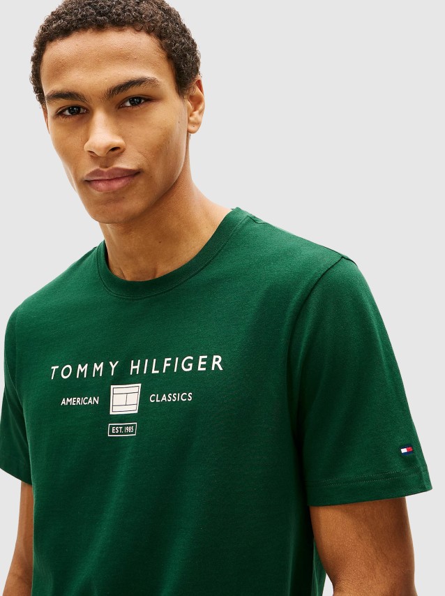 T-Shirt Tommy Hilfiger Homem Brand Love Mono Stack Tee