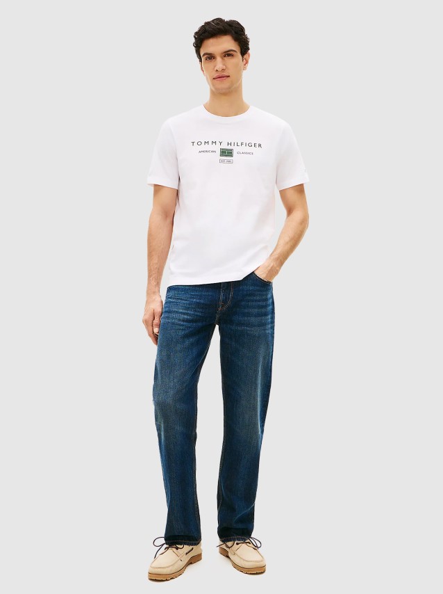 T-Shirt Tommy Hilfiger Homem Brand Love Mono Stack Tee