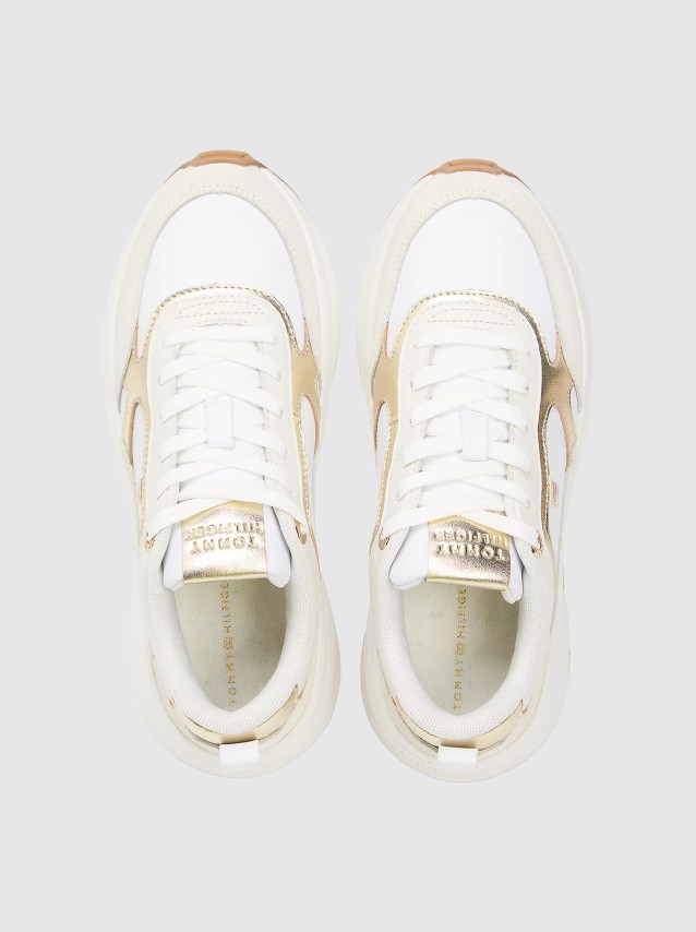 Sapatilha Tommy Hilfiger Mulher Th Chunky Runner  Metallic