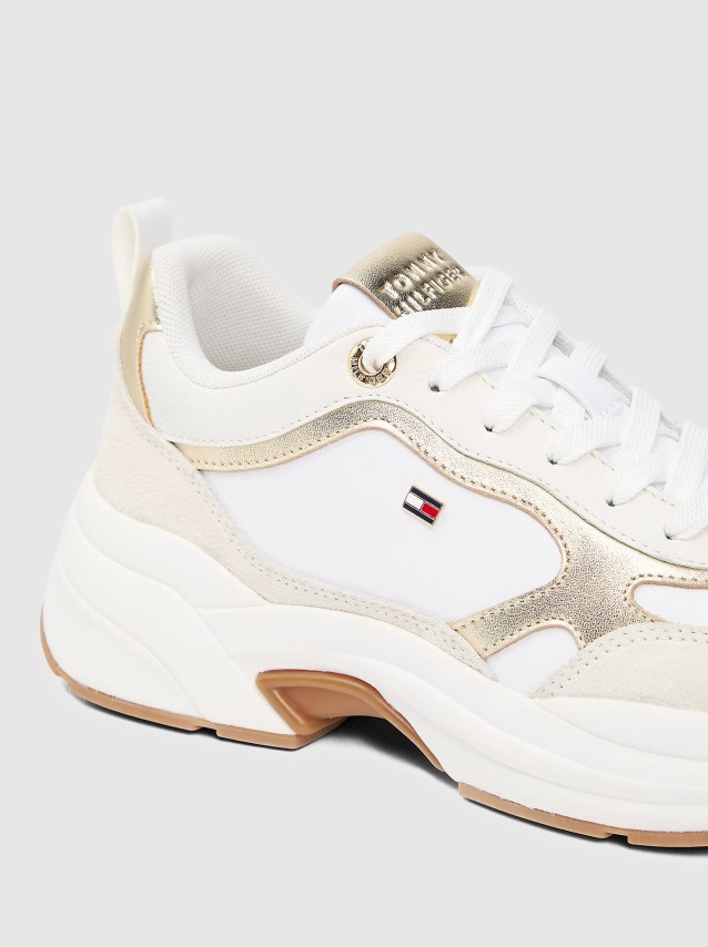 Sapatilha Tommy Hilfiger Mulher Th Chunky Runner  Metallic
