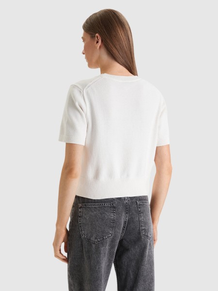 T-Shirt Calvin Klein Mulher Chunky Cotton Graphic Vest