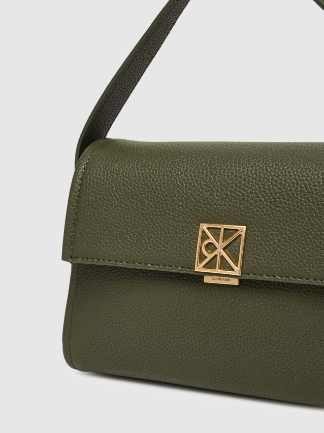 Mala Calvin Klein Mulher Emblem Hw Pebble Shoulder Bag 25