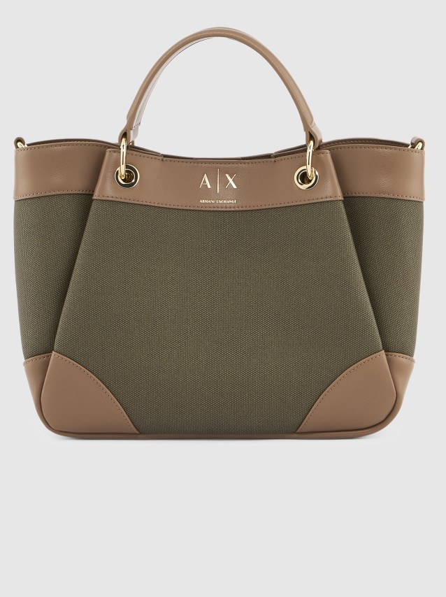 Mala Armani Exchange Mulher Wave Canvas Shopping M