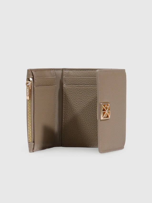 Carteira Calvin Klein Mulher Emblem Hw Pebble Trifold W/zip