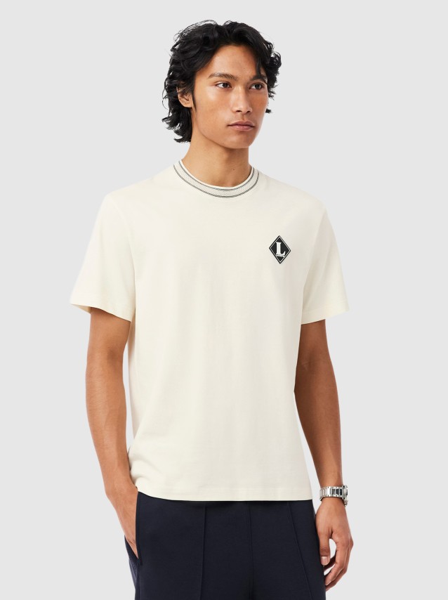 T-Shirt Lacoste Homem French Made Badge Accent Cotton Tshirt