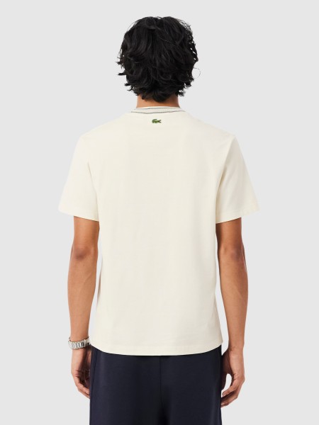 T-Shirt Lacoste Homem French Made Badge Accent Cotton Tshirt