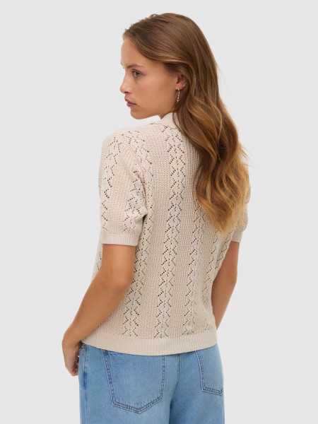 Camisa Vero Moda Mulher Vmdaria Ss Poloneck Cardigan