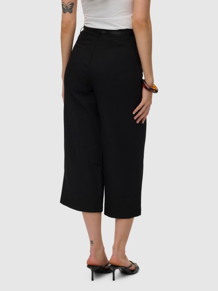 Cal�as Vero Moda Mulher Vmelma Hw Wide Culotte Belt Pant Noos