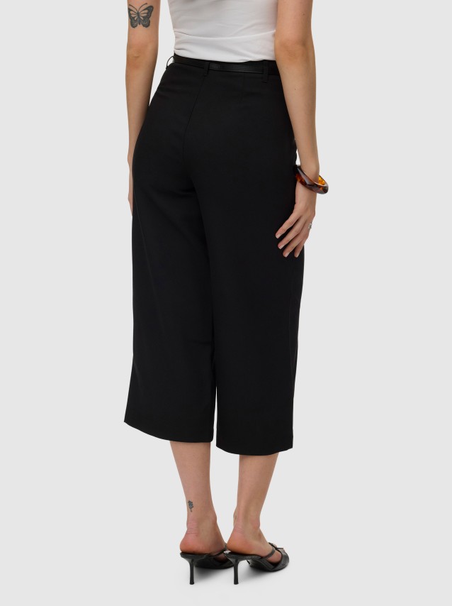 Cal�as Vero Moda Mulher Vmelma Hw Wide Culotte Belt Pant Noos
