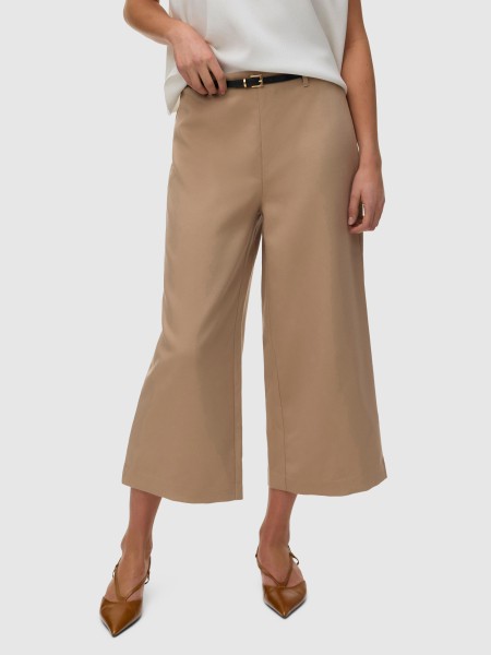 Cal�as Vero Moda Mulher Vmelma Hw Wide Culotte Belt Pant Noos