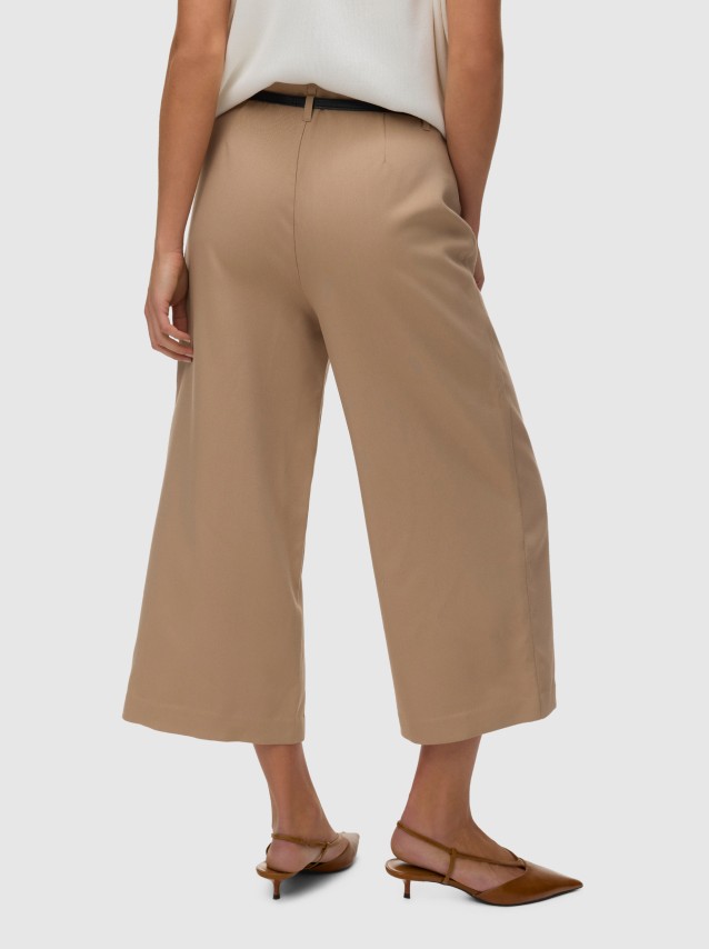 Cal�as Vero Moda Mulher Vmelma Hw Wide Culotte Belt Pant Noos