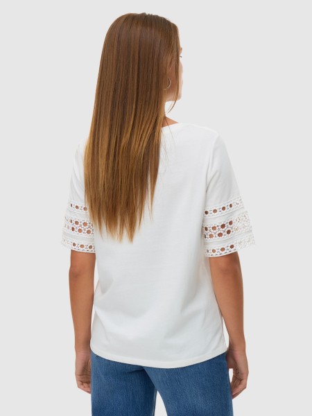 T-Shirt Vero Moda Mulher Vmivacy 2/4 O-Neck Top Jrs Btq