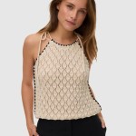 Top Vero Moda Mulher Awevelyn Sl Halterneck Crochet Top Noos