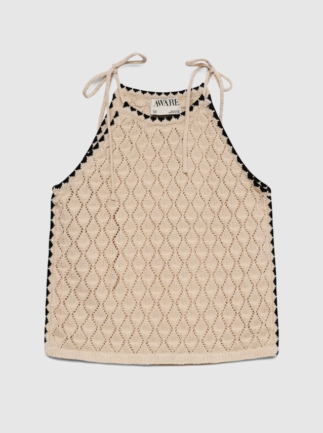Top Vero Moda Mulher Awevelyn Sl Halterneck Crochet Top Noos