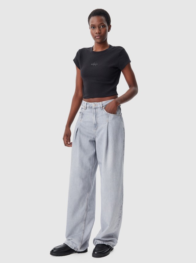 Mulher Monogram Baby Tee Calvin Klein