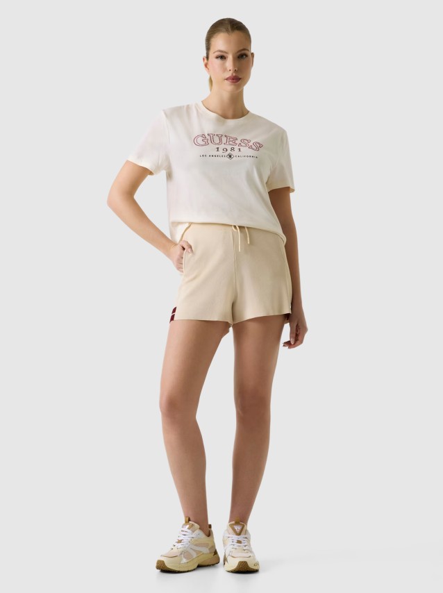 T-Shirt Guess Mulher Arianna Ss Cn Boxy T-Shirt