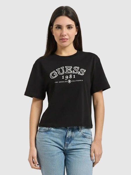 T-Shirt Guess Mulher Arianna Ss Cn Boxy T-Shirt