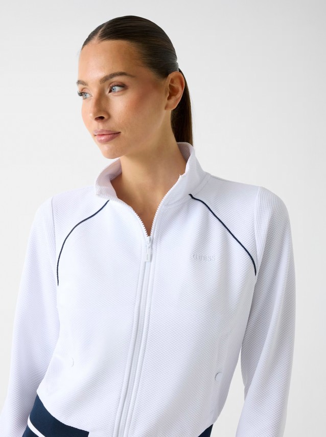 Casaco Guess Mulher Sarah Pique Hn Full Zip Jacket