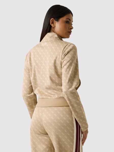 Casaco Guess Mulher 4G Jacquard Full Zip Sweatshir